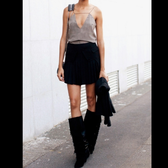 KOOLABURRA by UGG Paradis Fringe Black Suede Tall Riding Boots Size 9 - Picture 2 of 11